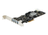 PEXUSB3S44V - StarTech.com PCI Express (PCIe) SuperSpeed USB 3.0-kortadapter med 4 portar och 4 dedicerade kanaler på 5 Gbps ? UASP ? SATA/LP4-ström - Vänster vinkel